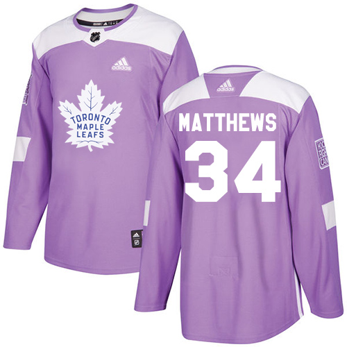 Adidas Maple Leafs #34 Auston Matthews Purple Authentic Fights Cancer Stitched NHL Jersey